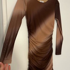 Princess Polly Brown Ombre Long Sleeve Dress
